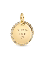 Engravable Round Tag Pendant - 14k gold plating