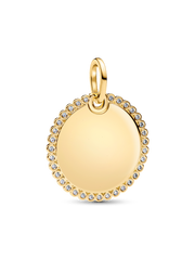 Engravable Round Tag Pendant - 14k gold plating