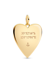 Engravable Heart Oversized Tag Pendant - 14k gold plating