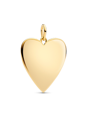 Engravable Heart Oversized Tag Pendant - 14k gold plating
