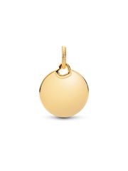 Surfing Round Tag Dangle Charm - 14k gold plating