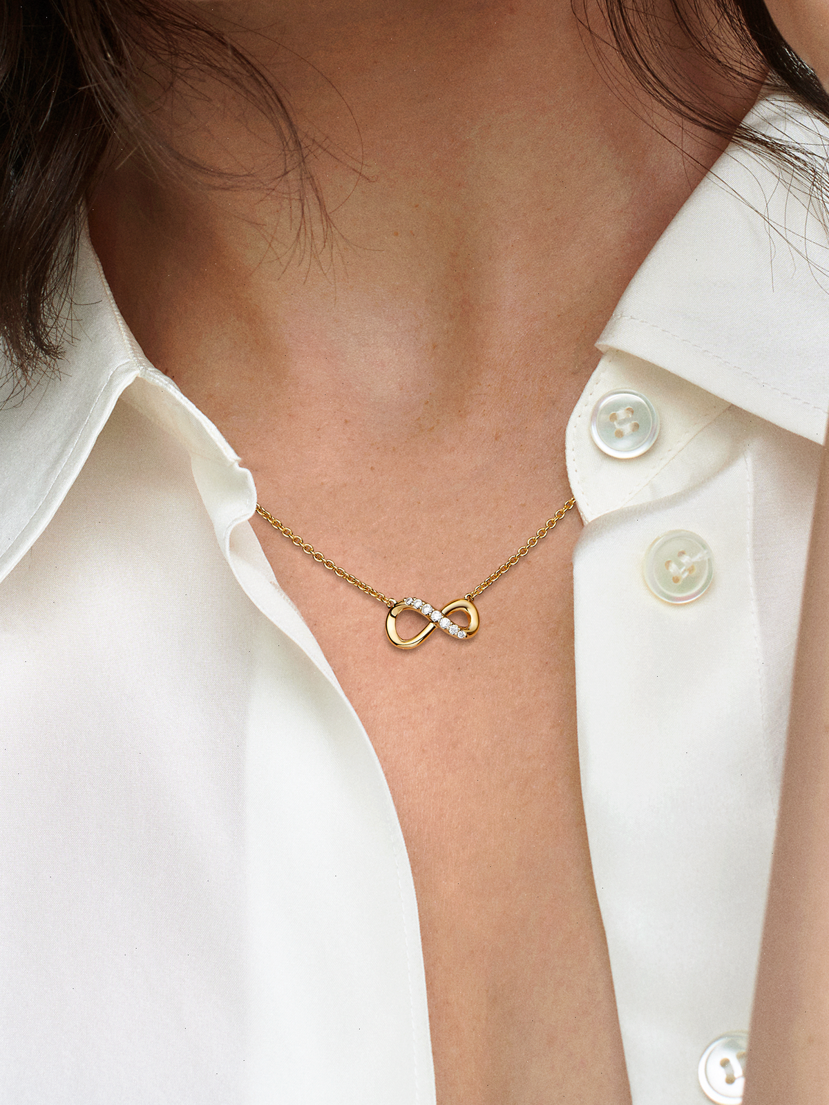 Sparkling Infinity Collier Necklace - 14k gold plating