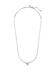 FINAL SALE - Sparkling Freehand Heart Necklace - Sterling silver, 14k rose gold plating