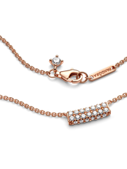 FINAL SALE - Pandora Timeless Pavé Double-row Bar Collier Necklace - 14k rose gold plating