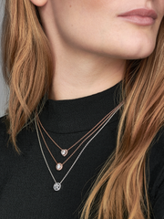 Sparkling Heart Collier Necklace - 14k rose gold plating