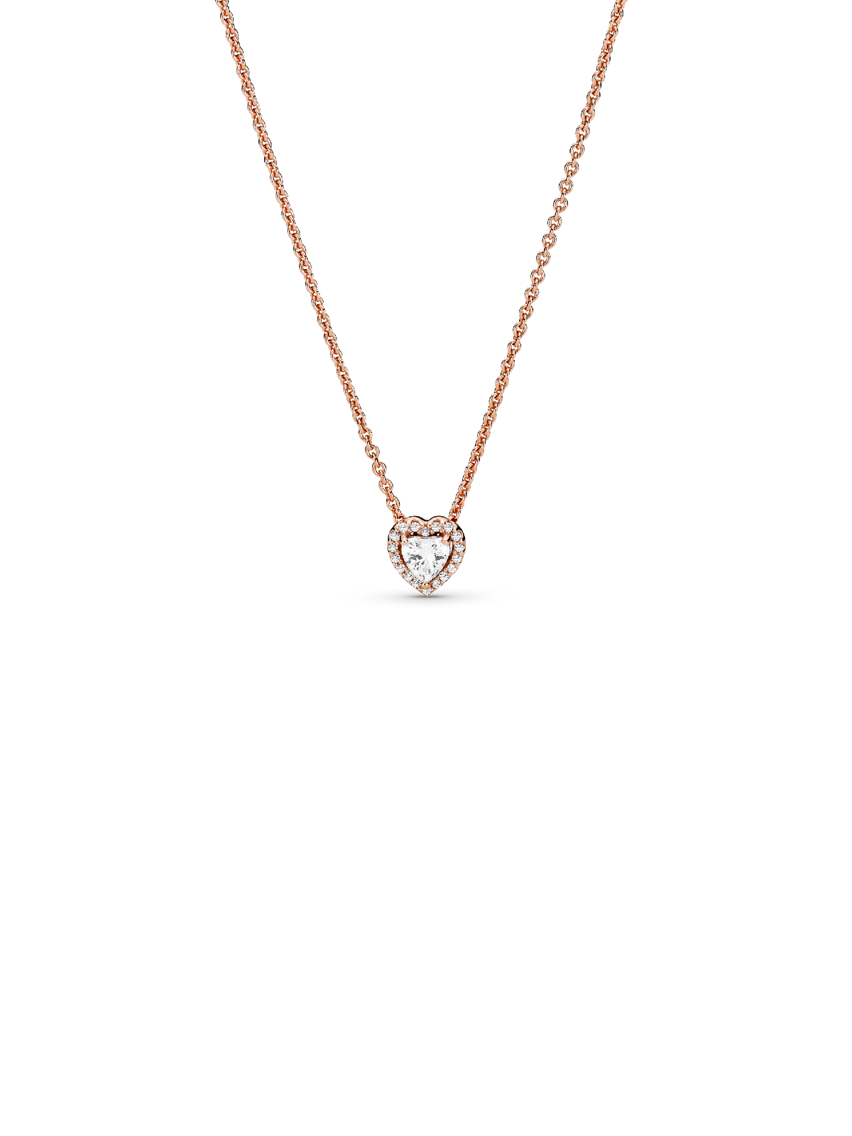 Sparkling Heart Collier Necklace - 14k rose gold plating