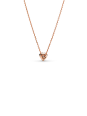 Sparkling Heart Collier Necklace - 14k rose gold plating