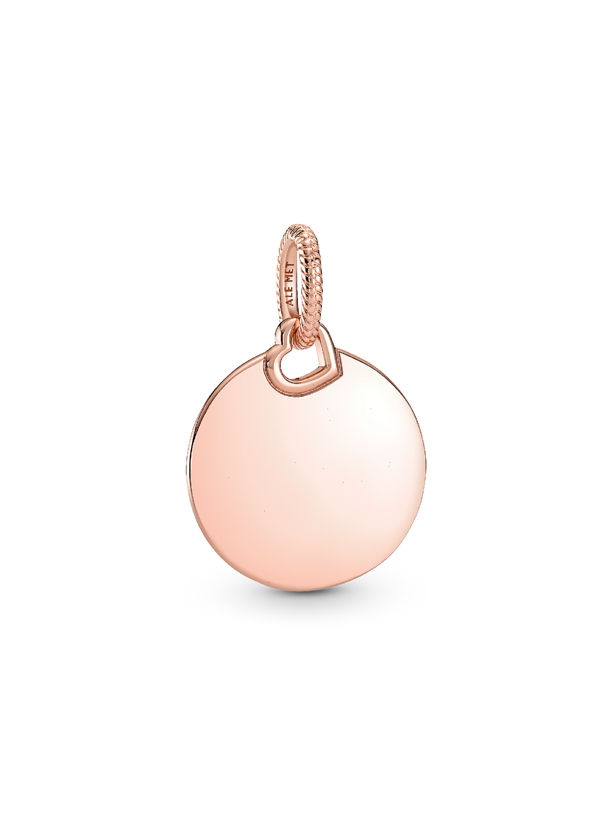 Engravable Round Tag Pendant - 14k rose gold plating
