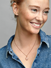 Engravable Heart Tag Pendant - 14k rose gold plating