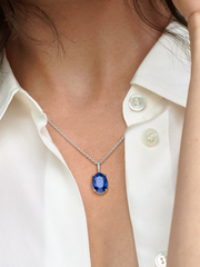 FINAL SALE - Sparkling Statement Halo Pendant Necklace - Sterling silver