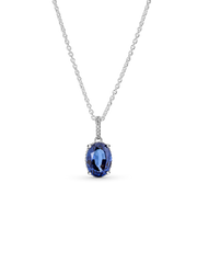 FINAL SALE - Sparkling Statement Halo Pendant Necklace - Sterling silver