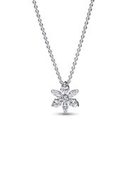 Sparkling Herbarium Cluster Pendant Necklace - Sterling silver