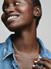 FINAL SALE - Sparkling Drop Collier Necklace - Sterling silver