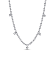 FINAL SALE - Sparkling Drop Collier Necklace - Sterling silver