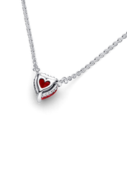 Sparkling Heart Halo Pendant Collier Necklace - Sterling silver