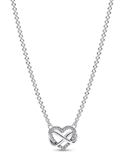 Sparkling Infinity Heart Collier Necklace - Sterling silver