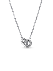 Pandora Signature Intertwined Pavé Pendant Necklace - Sterling silver