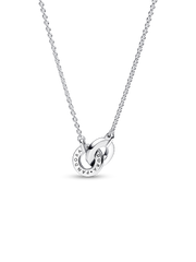 Pandora Signature Intertwined Pavé Pendant Necklace - Sterling silver