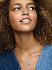 Sparkling Pear Halo Collier Necklace - Sterling silver