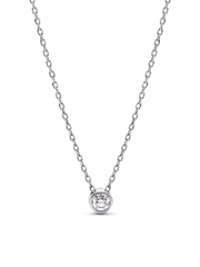 Pandora Era Bezel Sterling Silver Lab-grown Diamond Pendant Necklace - 0.15 ct TW, Sterling silver