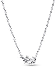Sparkling Moon & Star Collier Necklace - Sterling silver