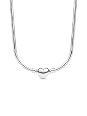 Pandora Moments Heart Clasp Snake Chain Necklace - Sterling silver