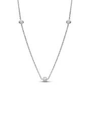 FINAL SALE - Pandora Era Bezel Sterling Silver Lab-grown Diamond Station Necklace - 0.30 ct TW, Sterling silver