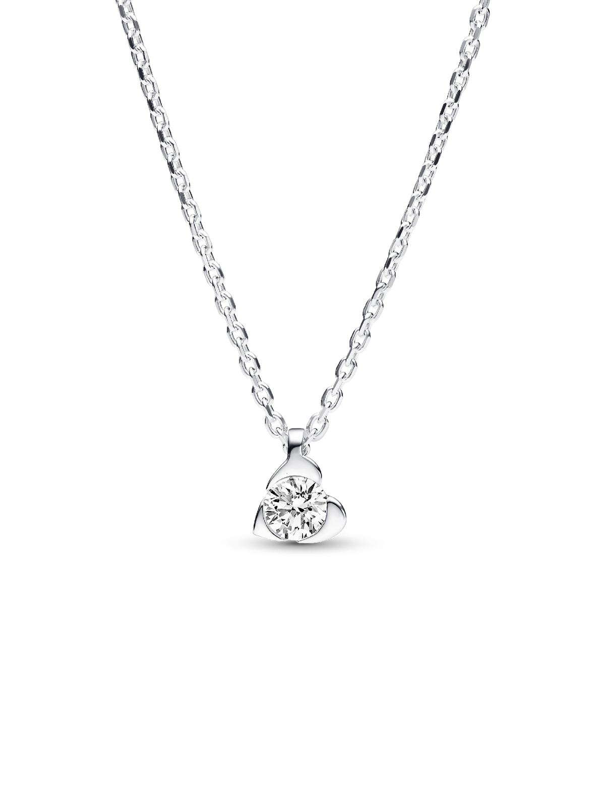 FINAL SALE - Pandora Talisman Sterling Silver Lab-grown Diamond Heart Pendant Necklace - 0.25 ct TW, Sterling silver