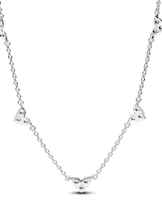 FINAL SALE - Triple Stone Heart Station Chain Necklace - Sterling silver
