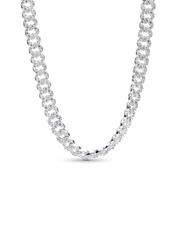 Pavé Cuban Chain Necklace - Sterling silver
