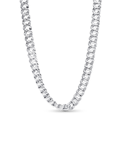 Pavé Cuban Chain Necklace - Sterling silver