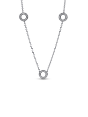 FINAL SALE - Pavé Circles Chain Necklace - Sterling silver