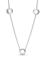 FINAL SALE - Pavé Circles Chain Necklace - Sterling silver
