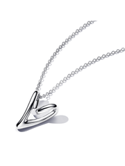 Organically Shaped Heart Pendant Necklace - Sterling silver