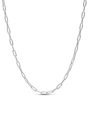 Elongated Link Chain Necklace - Sterling silver
