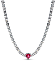 Halo Heart Choker - Sterling silver