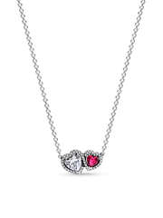 Halo Hearts Pendant Necklace - Sterling silver