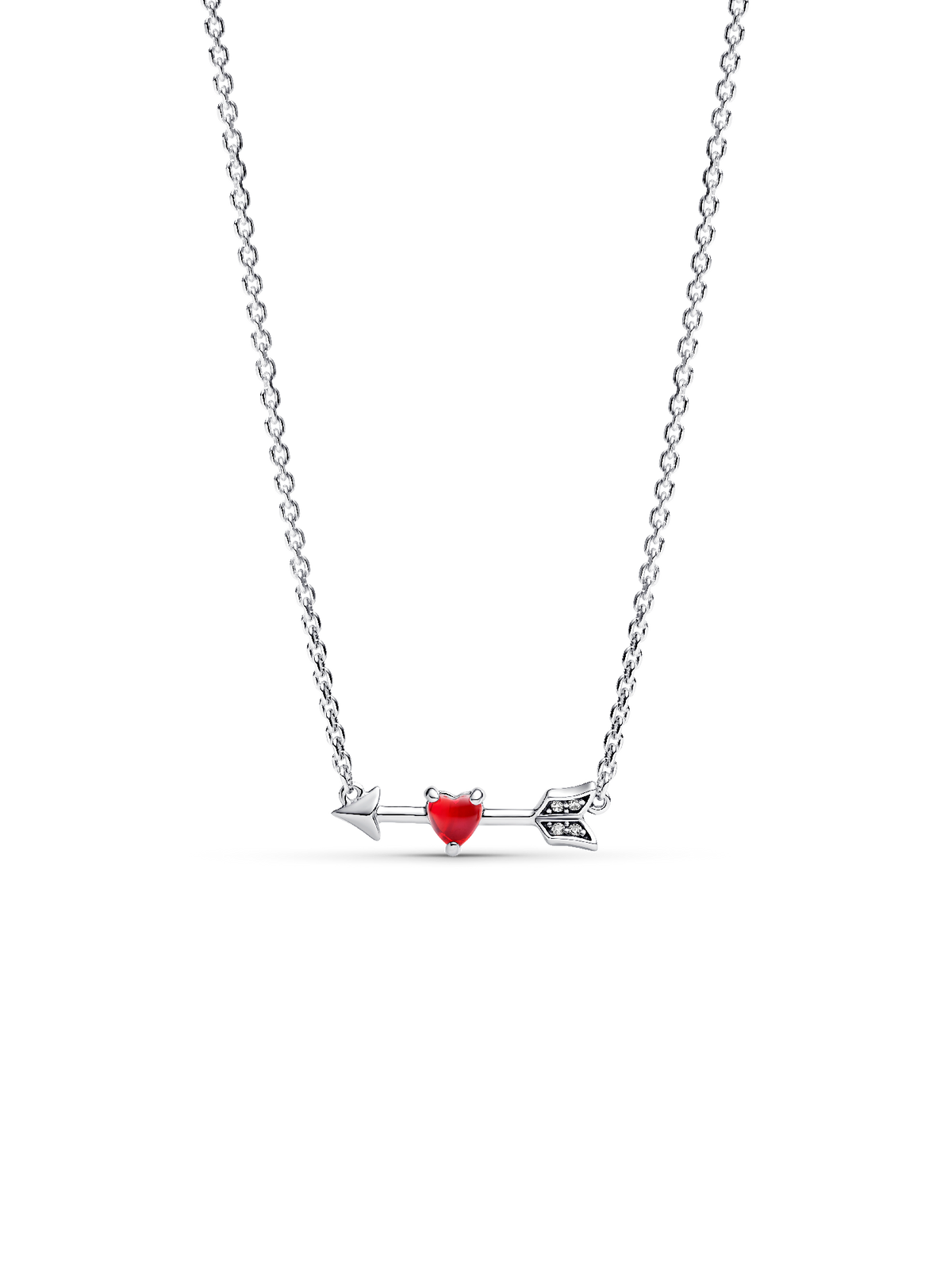 FINAL SALE - Arrow & Murano Glass Heart Necklace - Sterling silver
