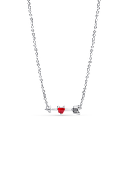 FINAL SALE - Arrow & Murano Glass Heart Necklace - Sterling silver