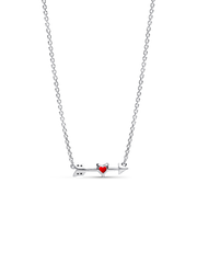 FINAL SALE - Arrow & Murano Glass Heart Necklace - Sterling silver