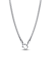 Studded Clasp & Chain Necklace - Sterling silver