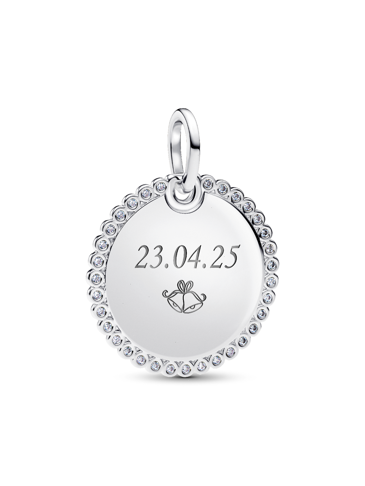Engravable Round Tag Pendant - Sterling silver