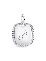 Engravable Square Tag Pendant - Sterling silver