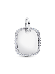 Engravable Square Tag Pendant - Sterling silver