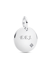 Engravable Lab-Grown Diamond Tag Pendant - 0.012 ct TW, Sterling silver