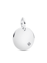 Engravable Lab-Grown Diamond Tag Pendant - 0.012 ct TW, Sterling silver