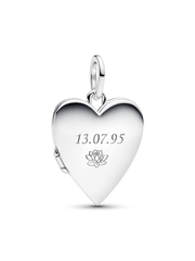 Engravable Openable Heart Tag Pendant - Sterling silver