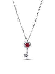 Elevated Heart Key Collier Necklace - Sterling silver