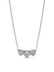 Halo Heart Trilogy Collier Necklace - Sterling silver