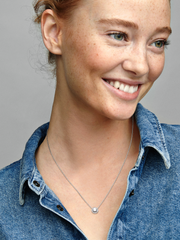 Round Sparkle Halo Necklace - Sterling silver